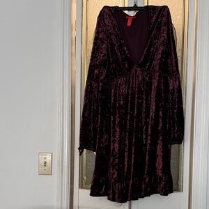 Chelsea & Violet Deep purple Velvet Midi Dress